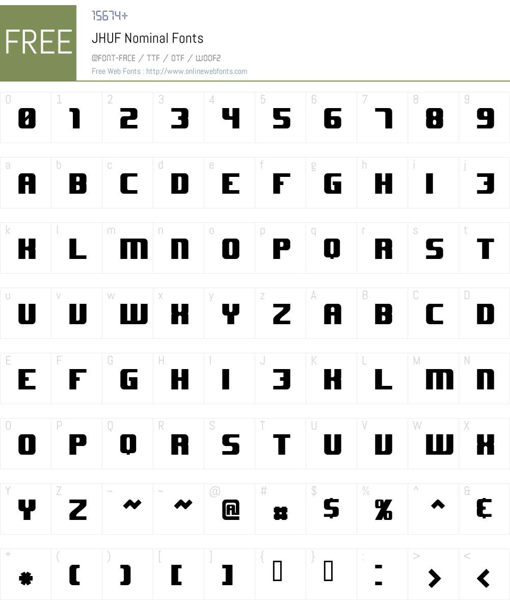 JHUF Font Screenshots