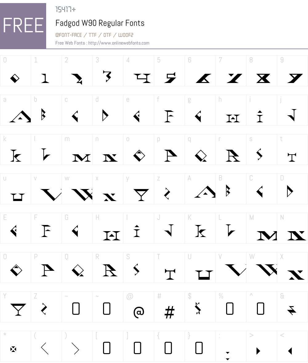 FadgodW90-Regular Font Screenshots