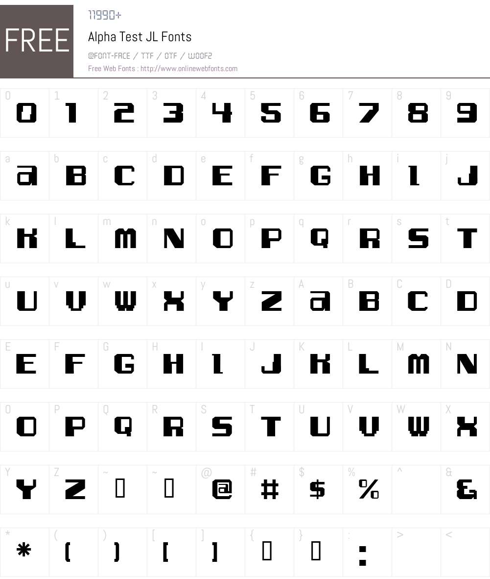 Alpha Test JL Font Screenshots