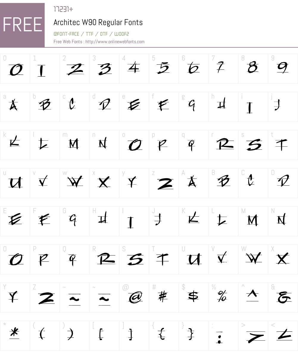 ArchitecW90-Regular Font Screenshots