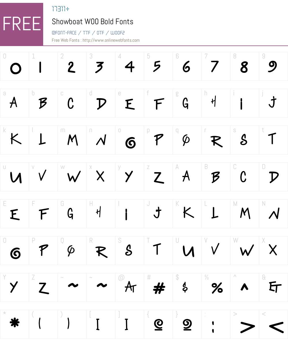 ShowboatW00-Bold Font Screenshots