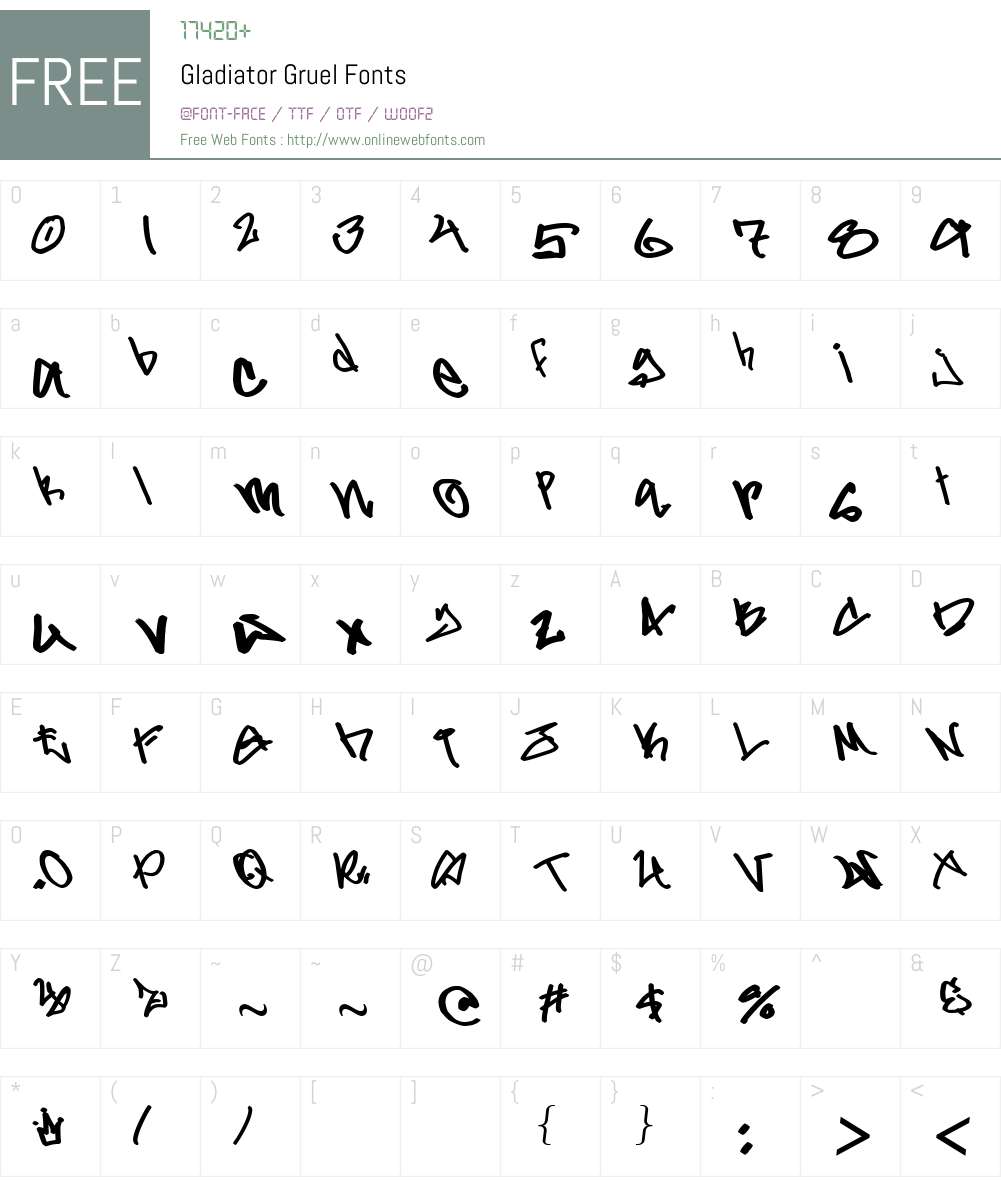 Gladiator Gruel Font Screenshots