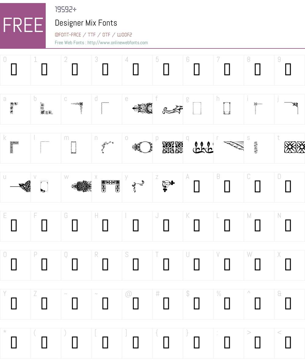 Designer Mix Font Screenshots