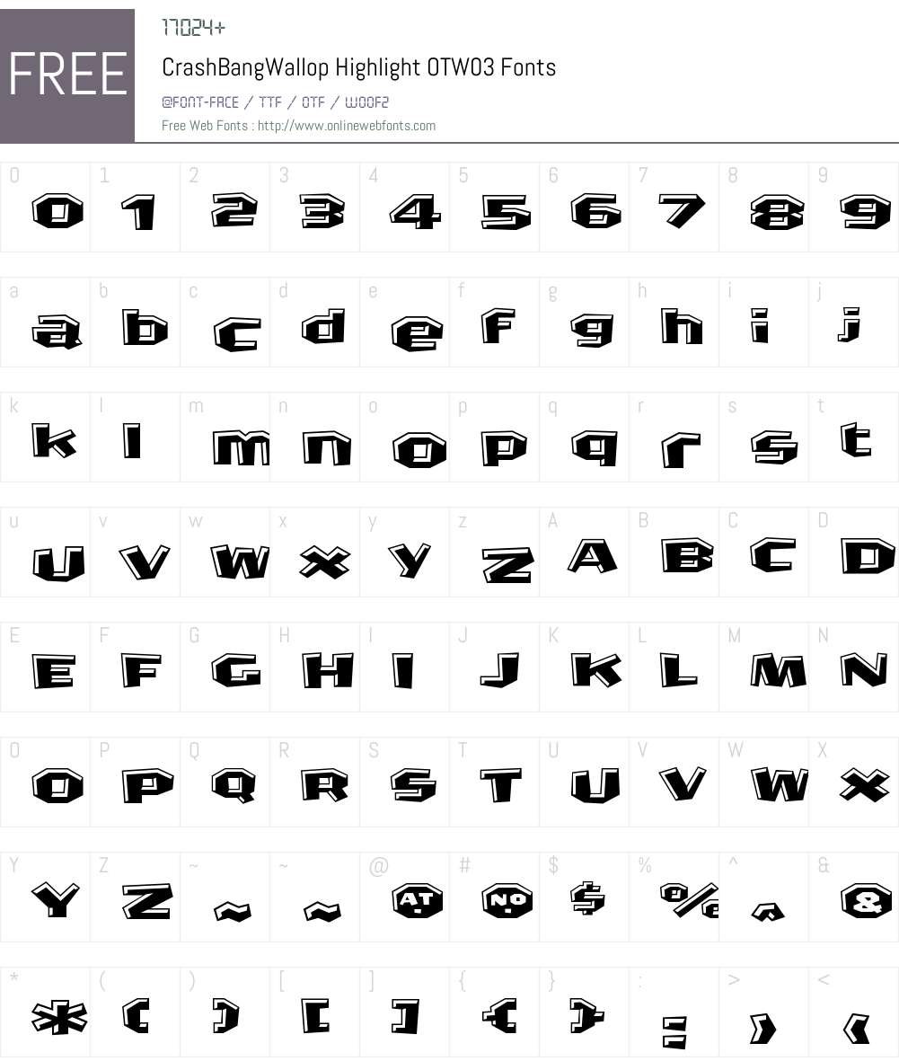 FF CrashBangWallop Font Screenshots