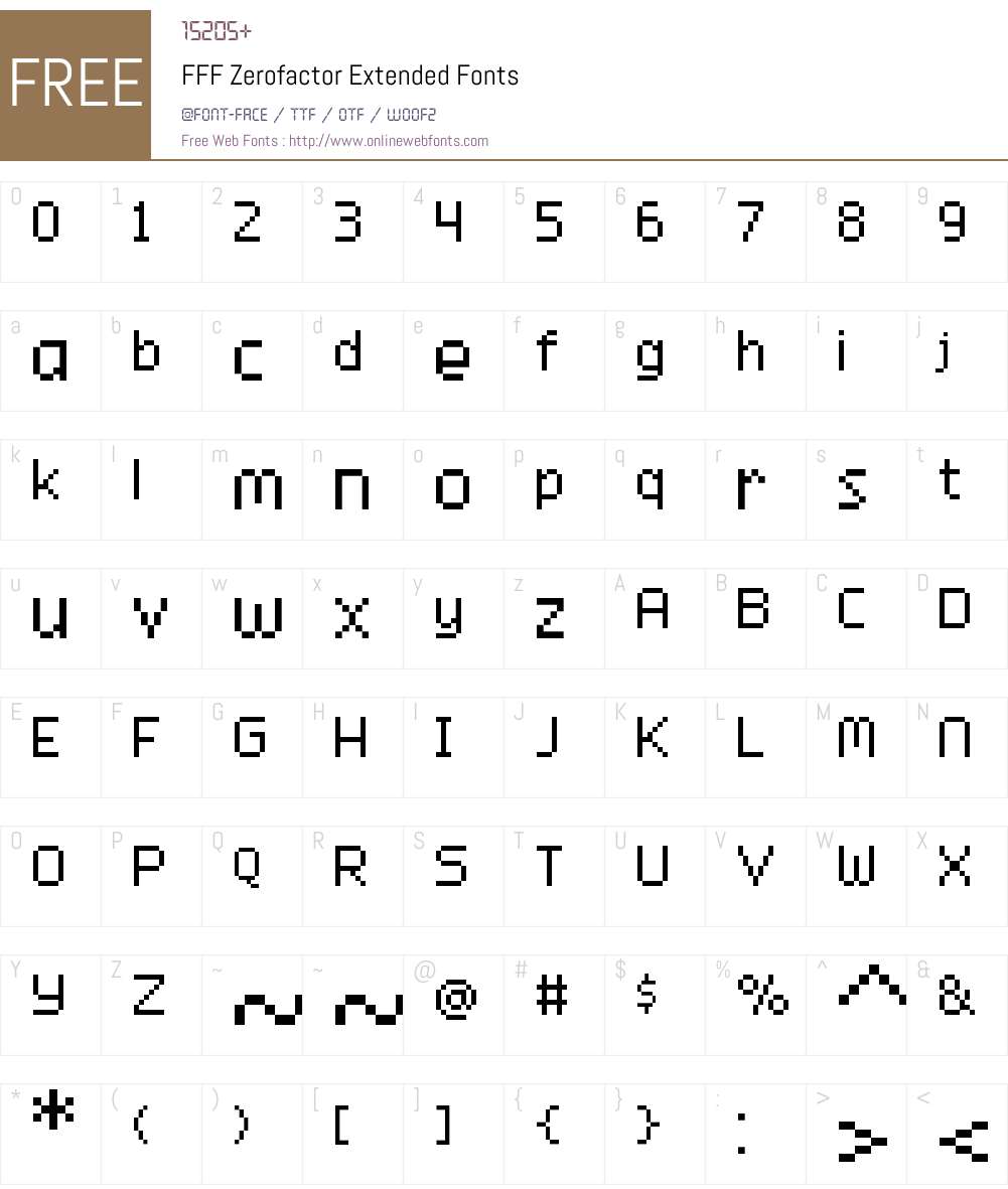 FFF Zerofactor Extended Font Screenshots