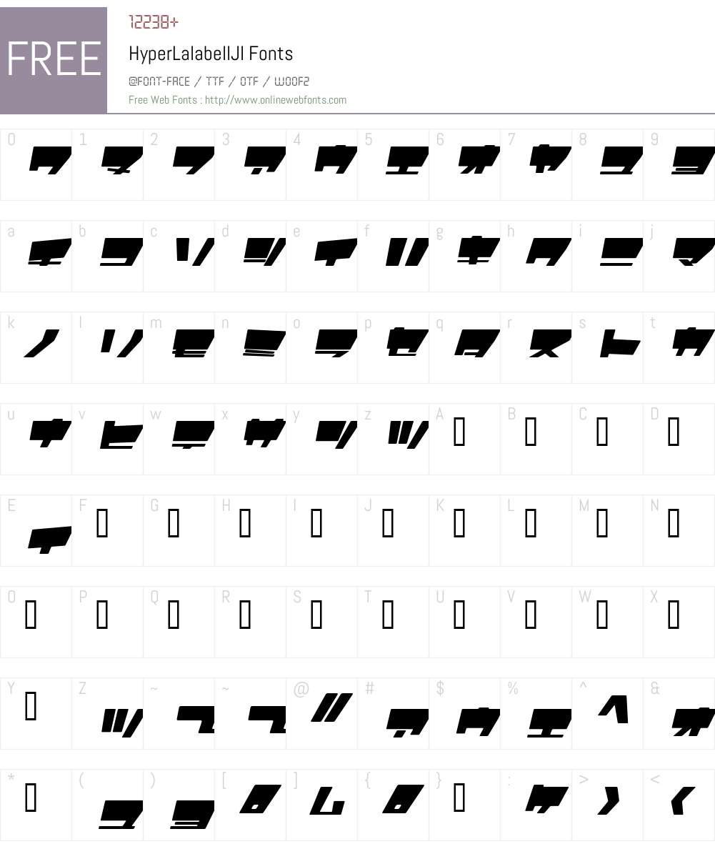 HyperLalabellJI Font Screenshots
