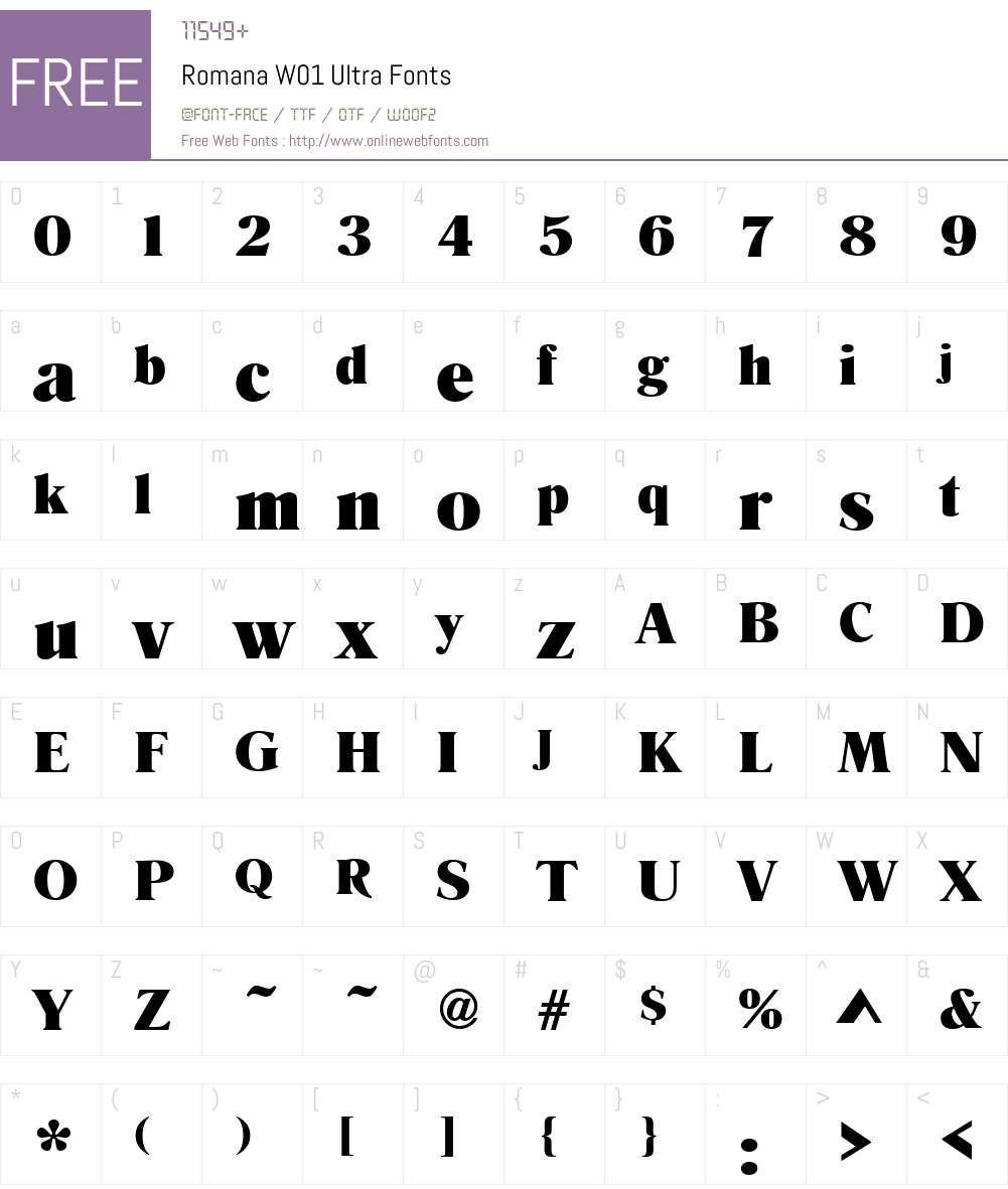 RomanaW01-Ultra Font Screenshots