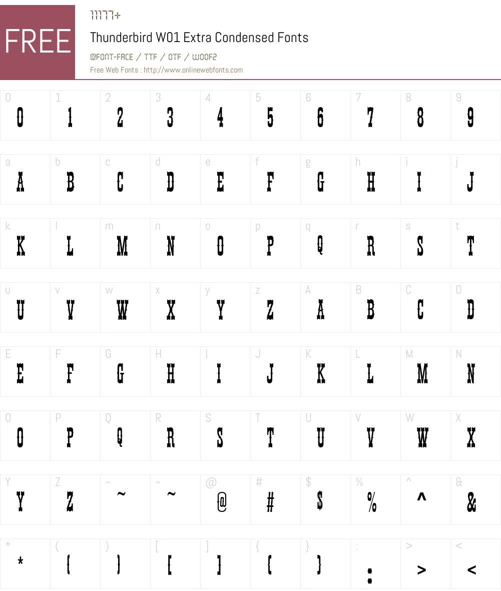 ThunderbirdW01-ExtraCn Font Screenshots