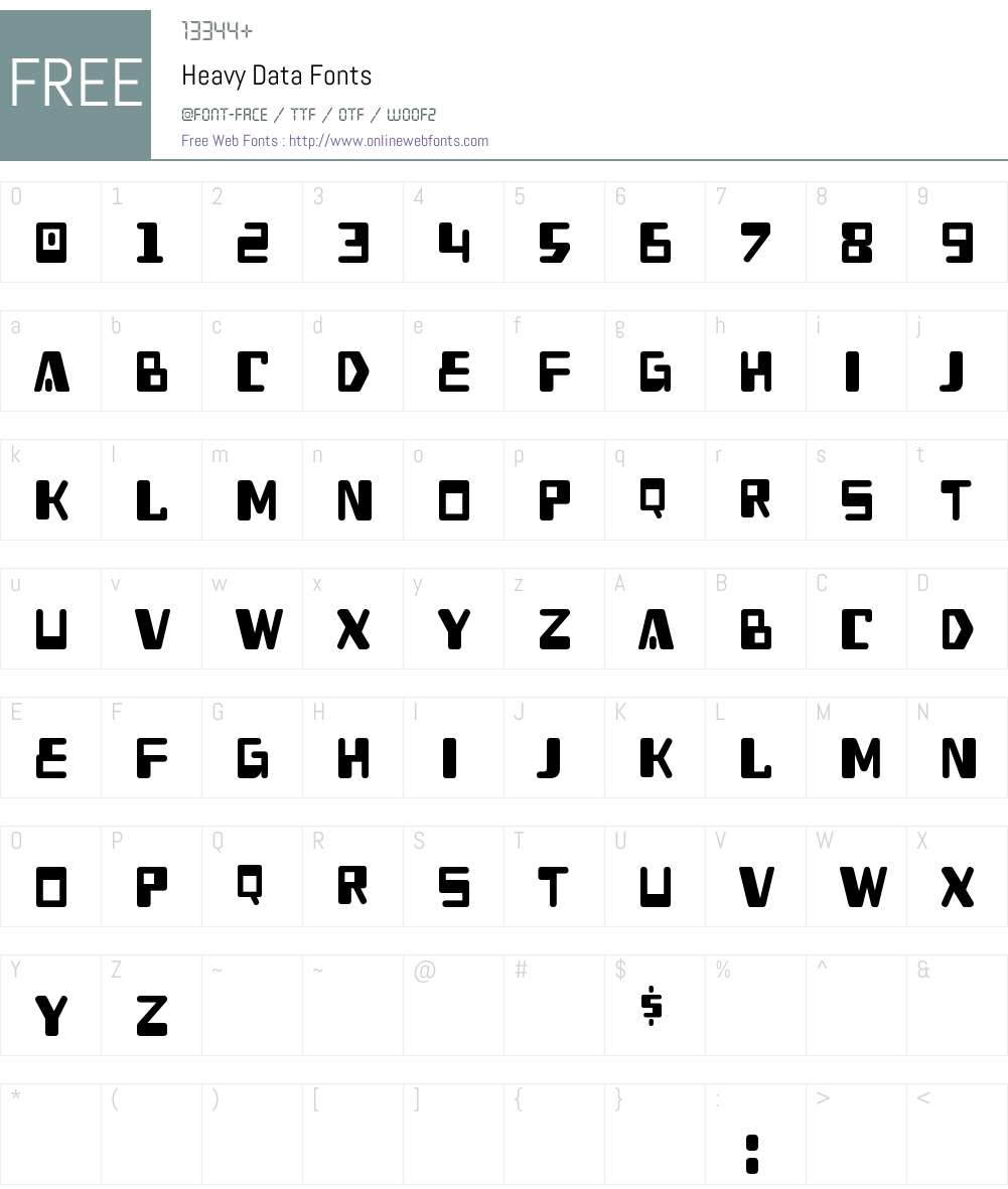 Heavy Data Font Screenshots