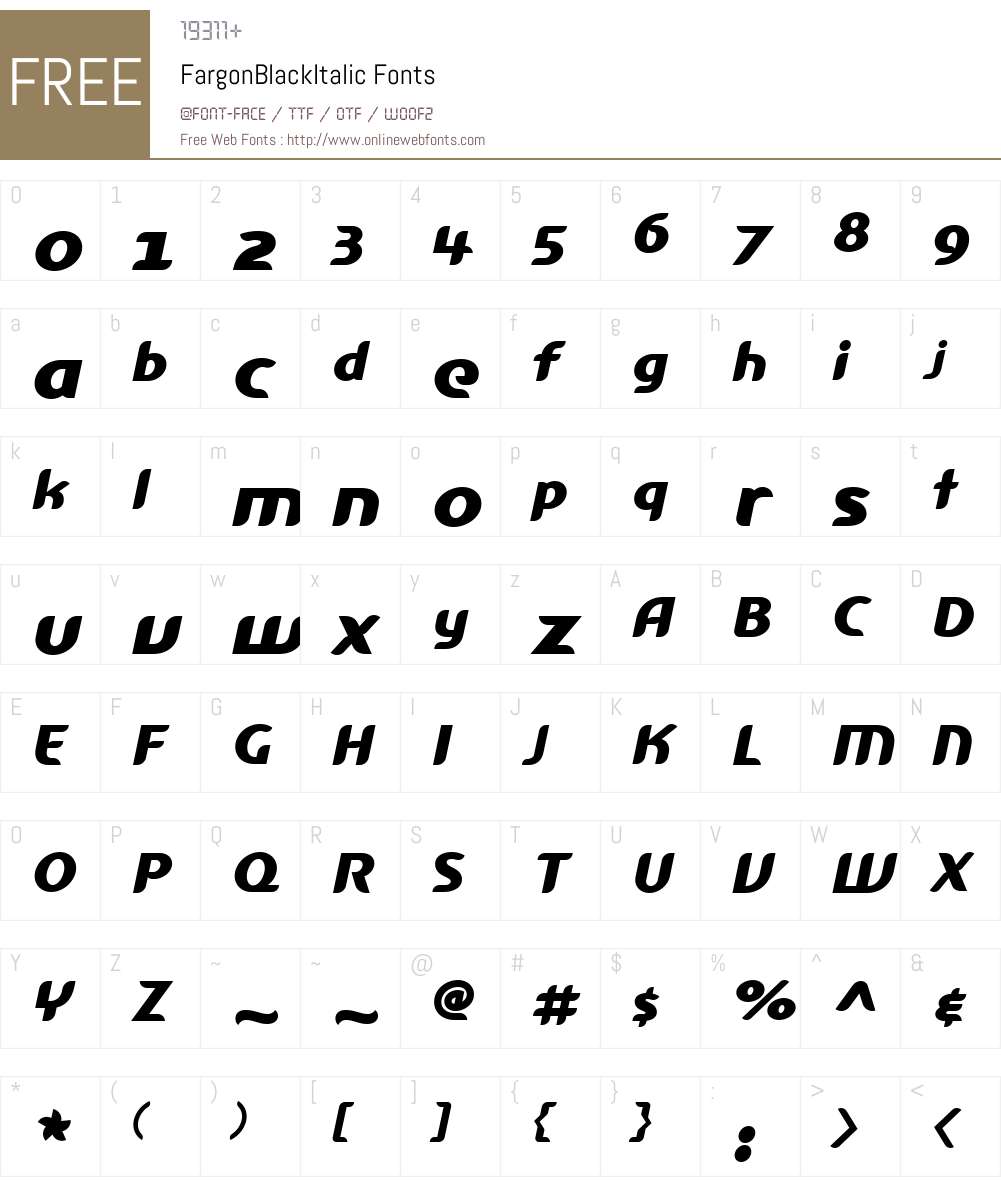 FargonW00-BlackIt Font Screenshots