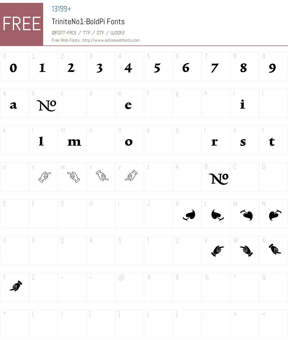 TriniteNo1 Font Screenshots