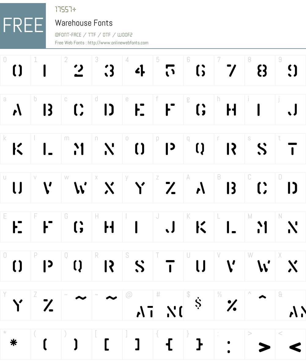 Warehouse Font Screenshots