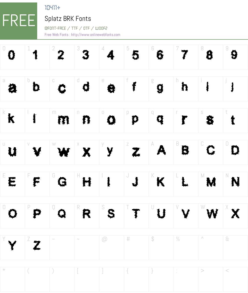 Splatz BRK Font Screenshots