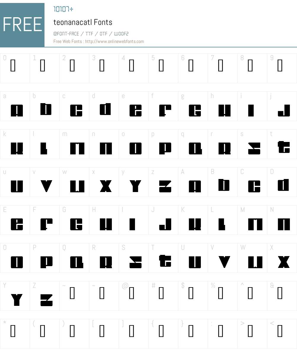 teonanacatl Font Screenshots