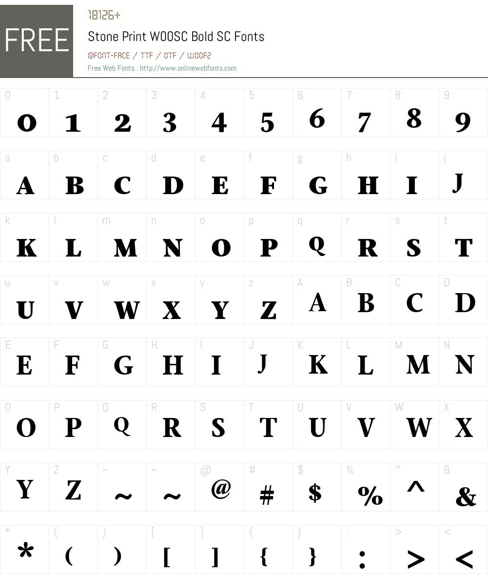 StonePrintW00SC-BoldSC Font Screenshots