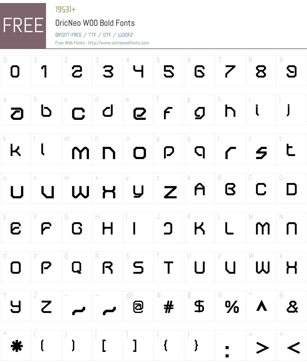 OricNeoW00-Bold Font Screenshots