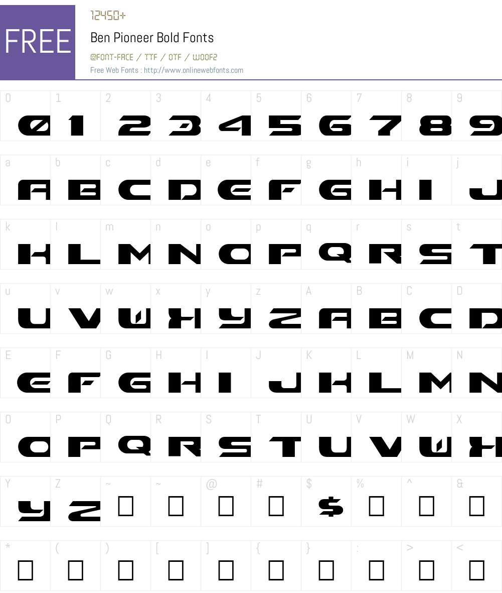 Ben Pioneer Font Screenshots
