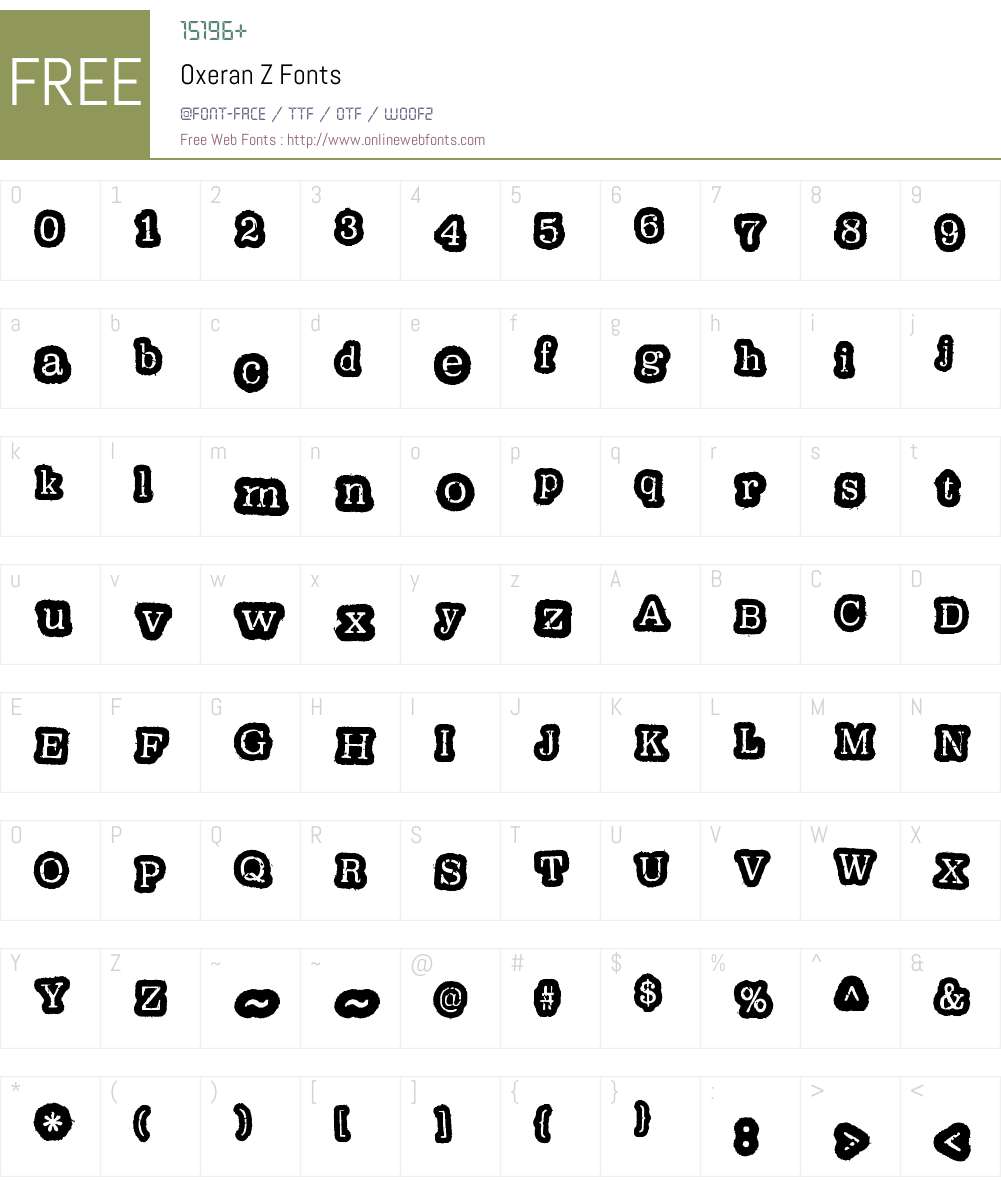 Oxeran Font Screenshots