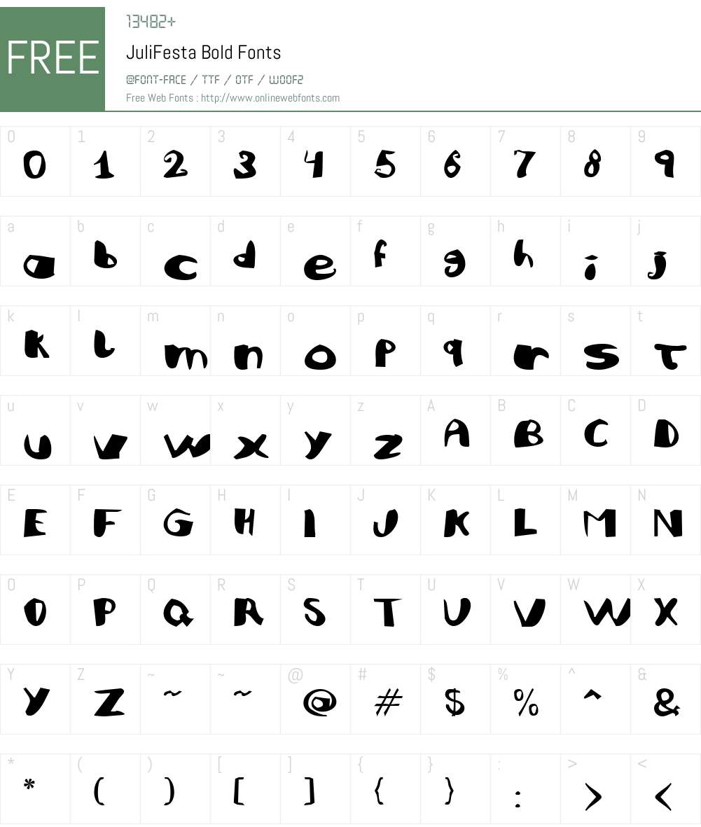 JuliFesta Font Screenshots