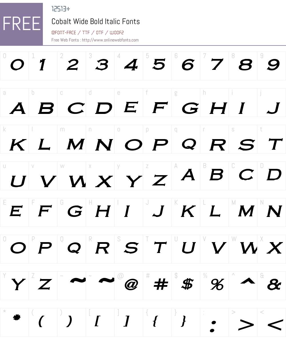 Cobalt Wide Font Screenshots
