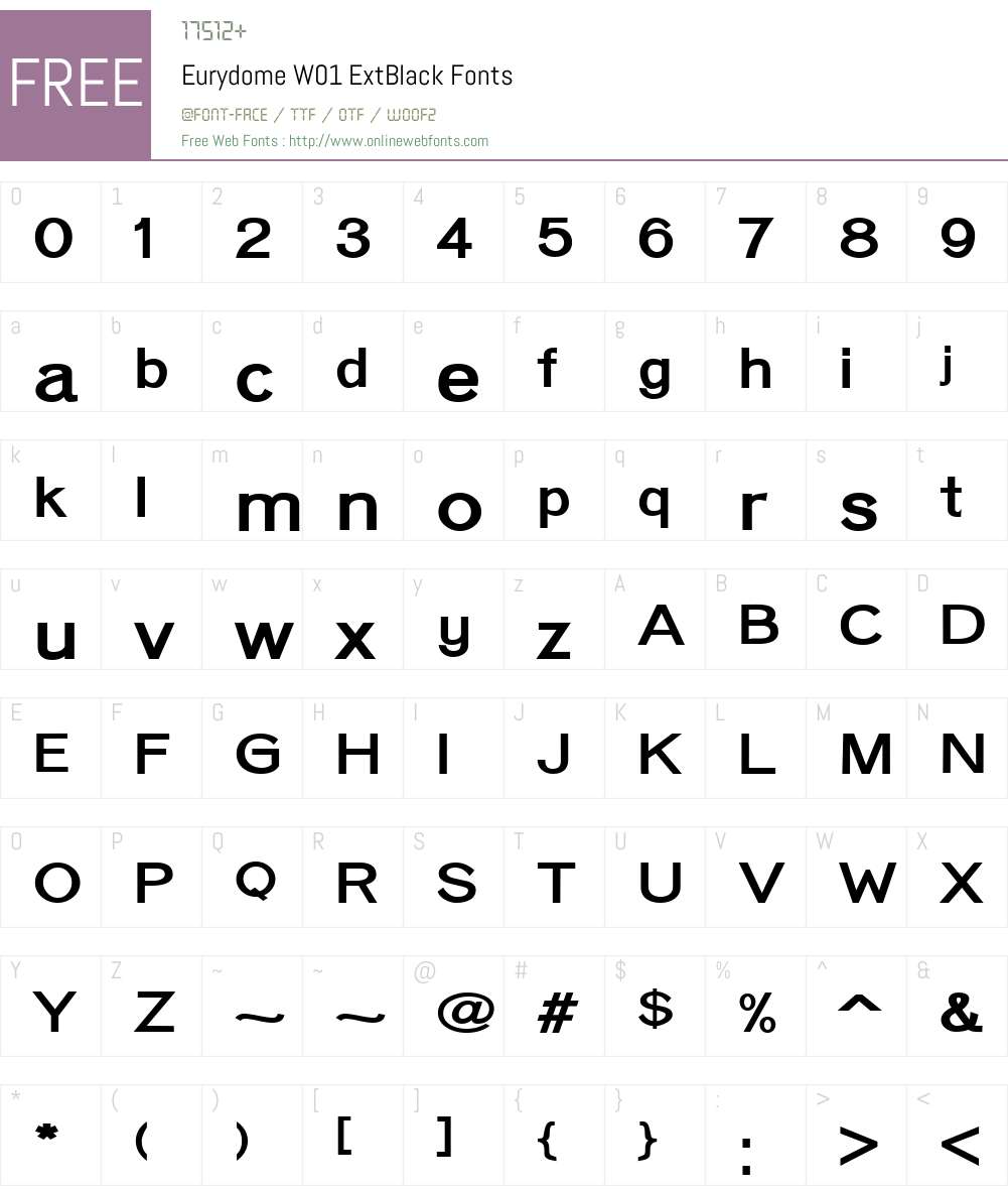 EurydomeW01-ExtBlack Font Screenshots