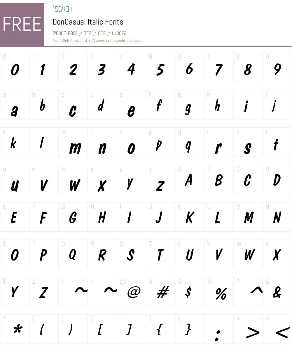 DonCasual Font Screenshots