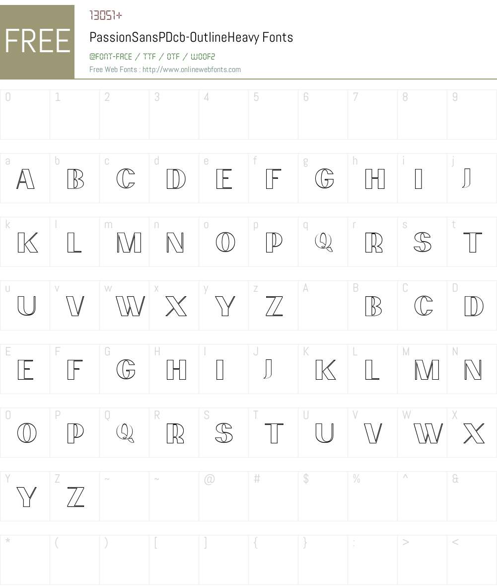 PassionSansPDcb Font Screenshots