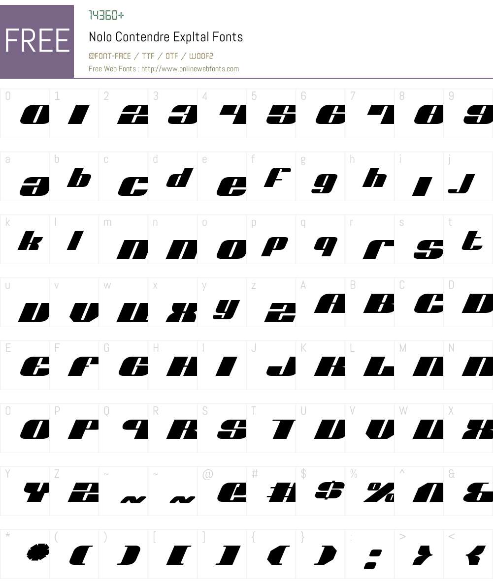Nolo Contendre ExpItal Font Screenshots