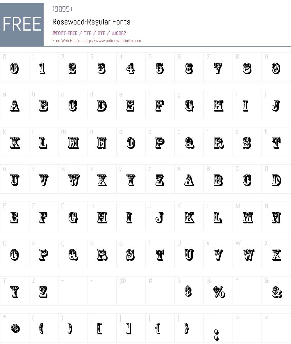 Rosewood Font Screenshots