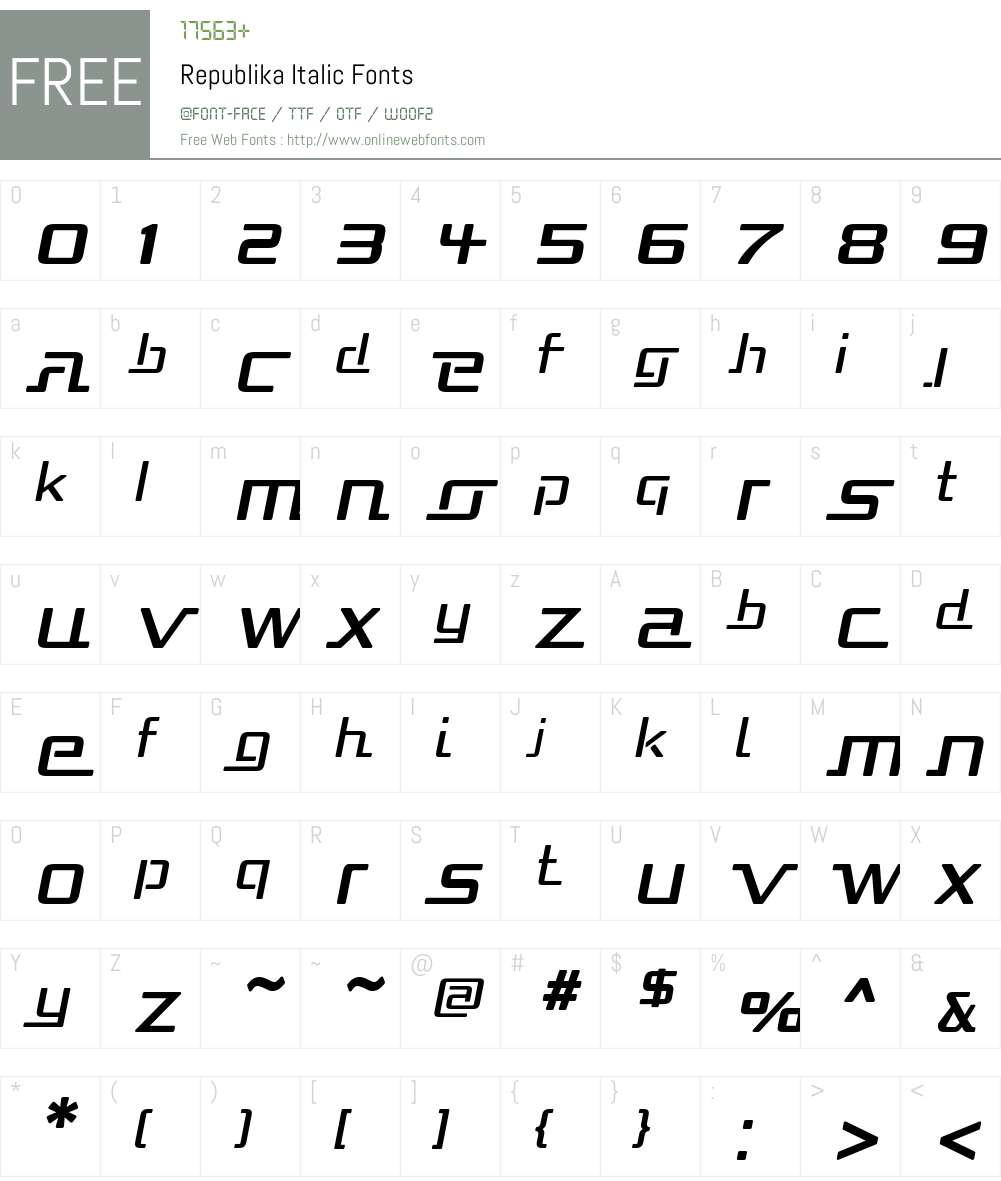 Republika Font Screenshots