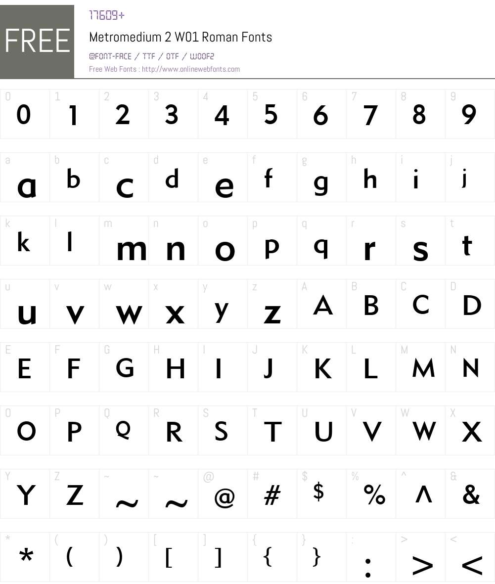 Metromedium2W01-Roman Font Screenshots