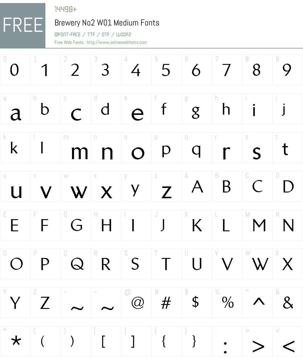 BreweryNo2W01-Medium Font Screenshots