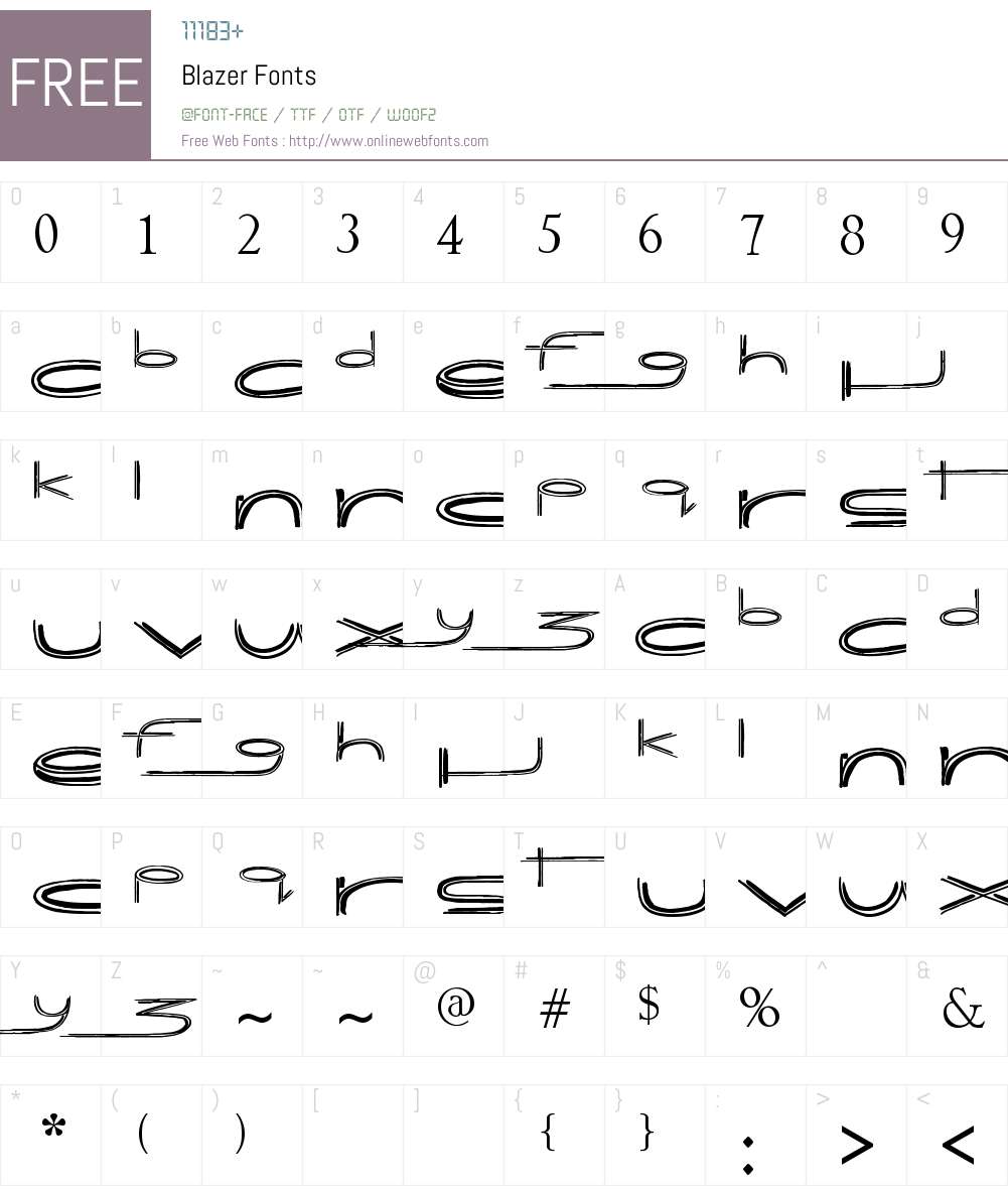 Blazer Font Screenshots