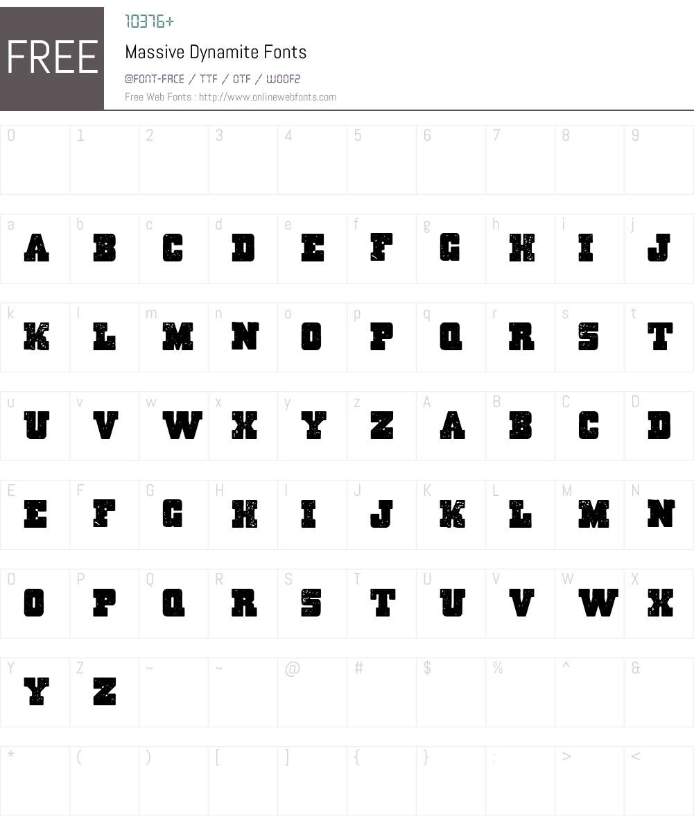 Massive Dynamite Font Screenshots