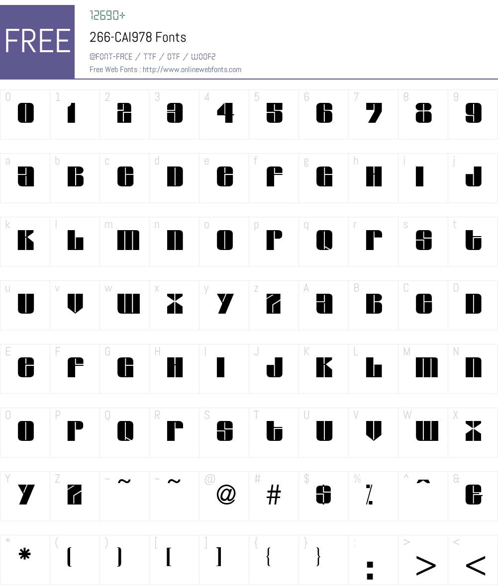 266-CAI978 Font Screenshots