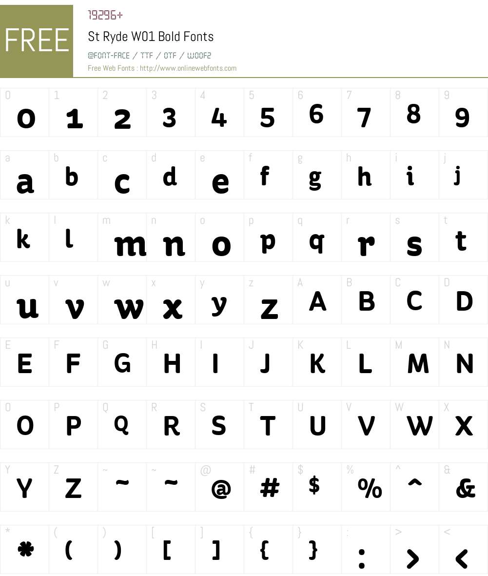 StRydeW01-Bold Font Screenshots