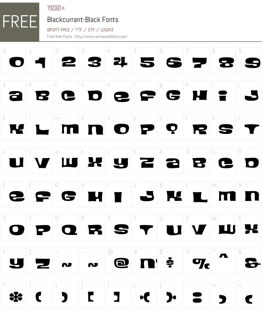 Blackcurrant Font Screenshots