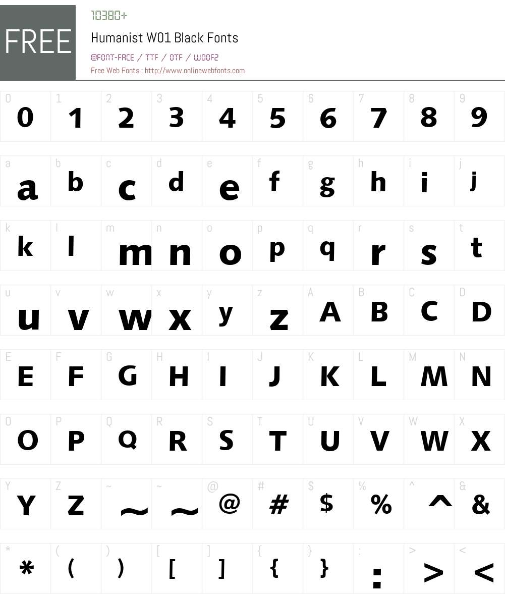 HumanistW01-Black Font Screenshots