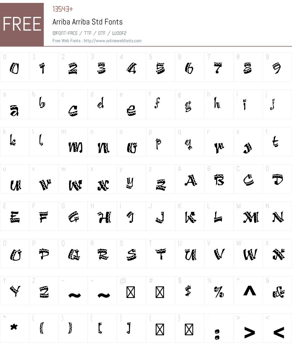Arriba Arriba Std Font Screenshots