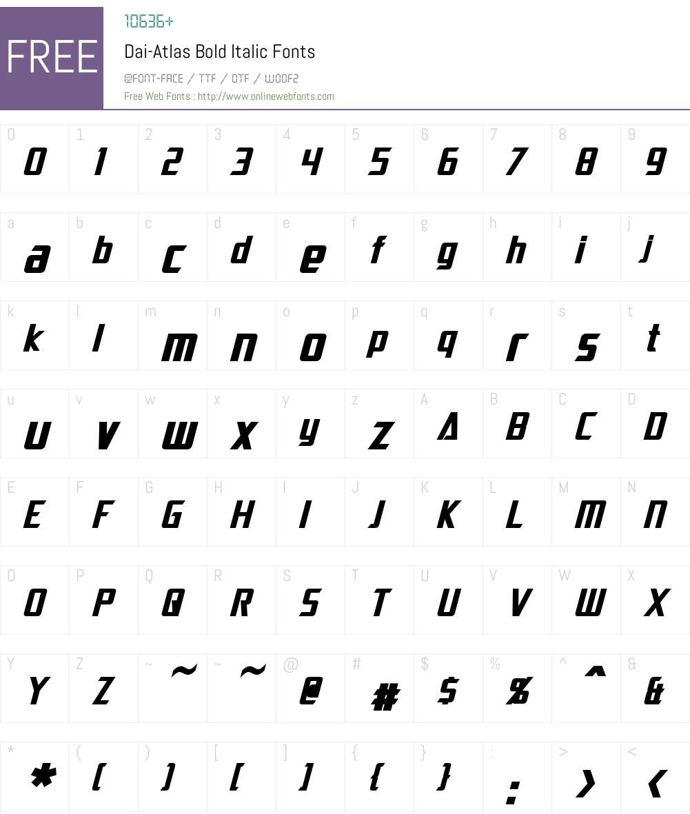 Dai-Atlas Font Screenshots