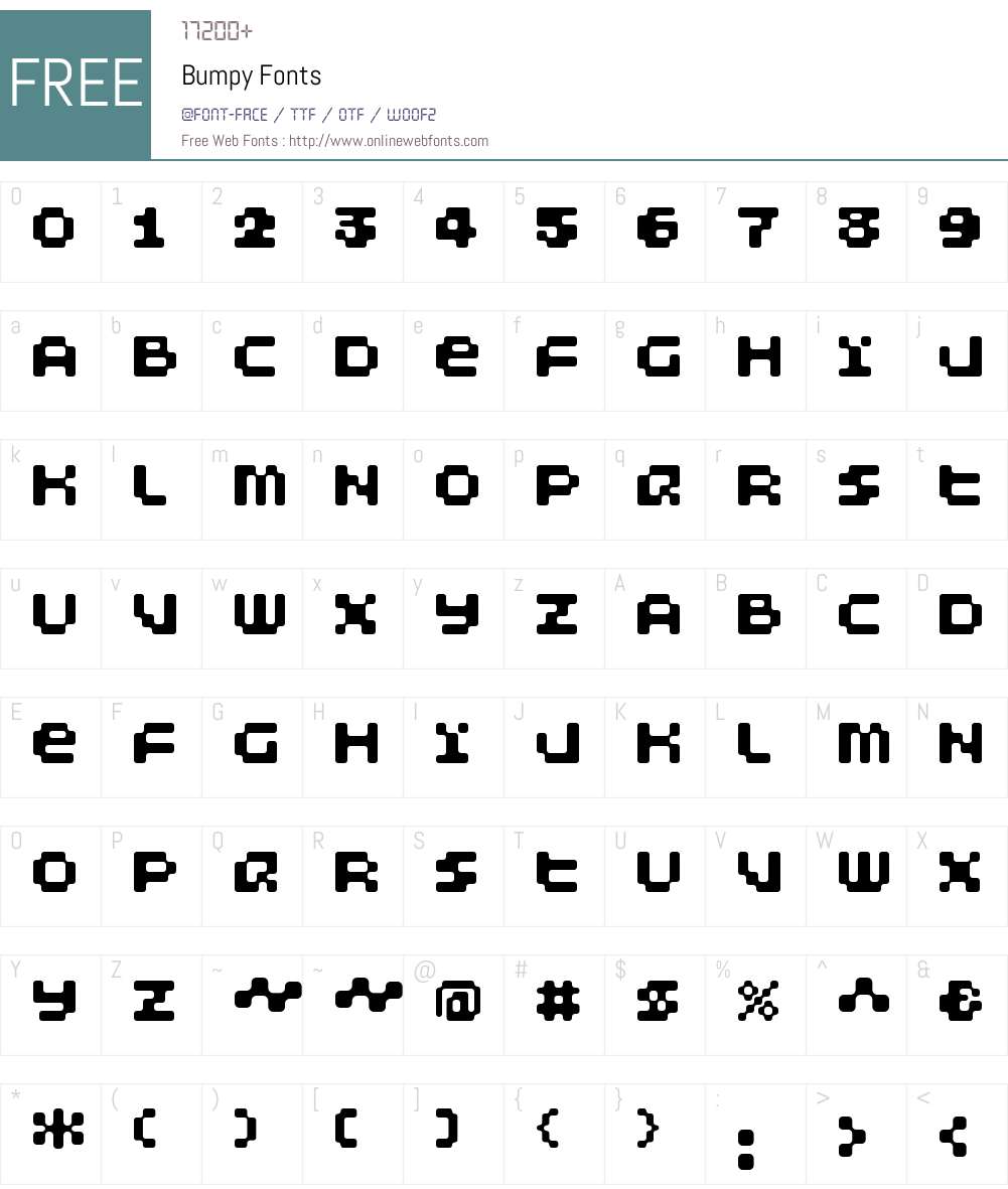 Bumpy Font Screenshots