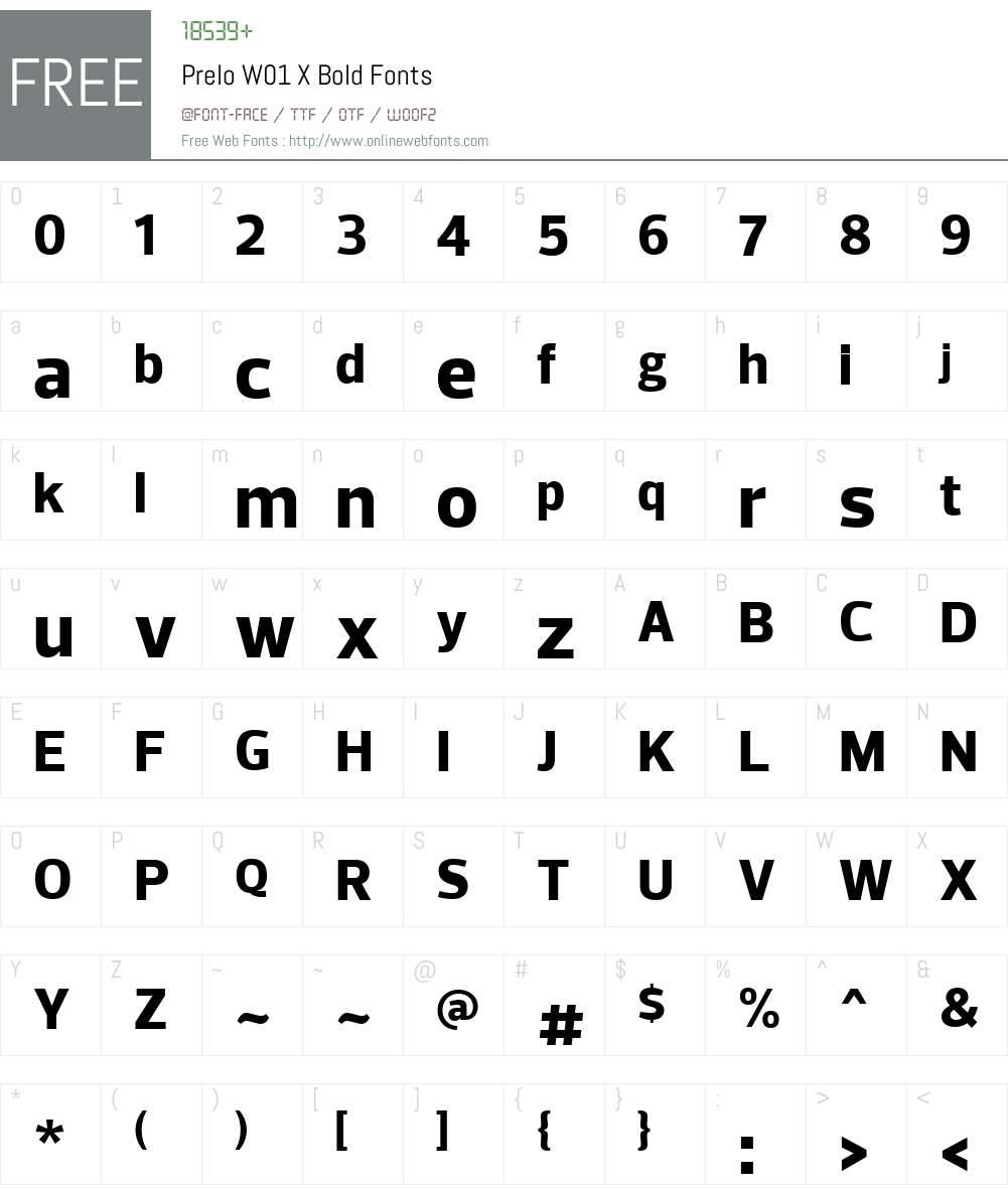 PreloW01-XBold Font Screenshots