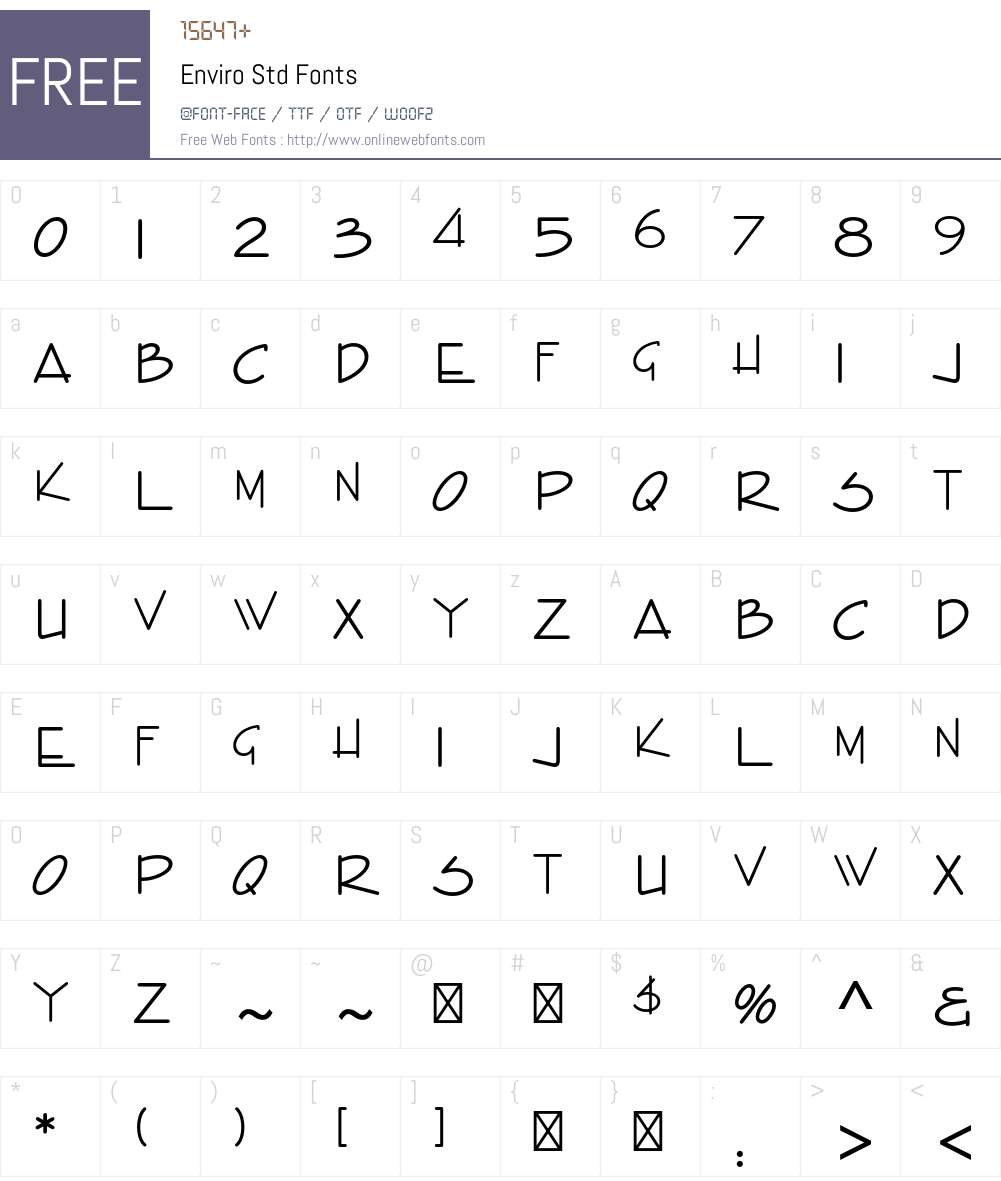 Enviro Std Font Screenshots