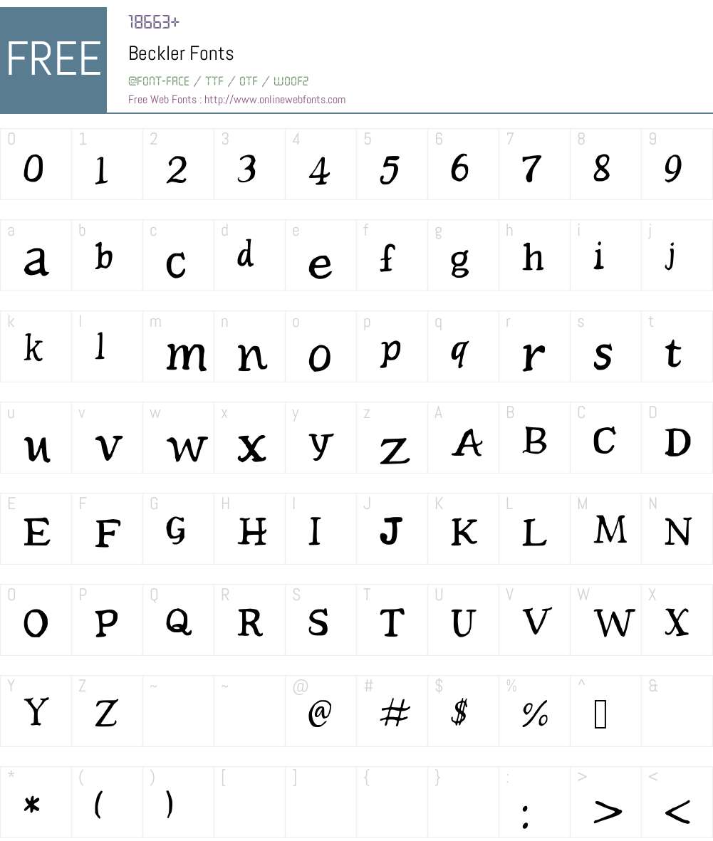 Beckler Font Screenshots