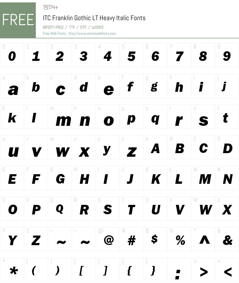 ITC Franklin Gothic LT Font Screenshots
