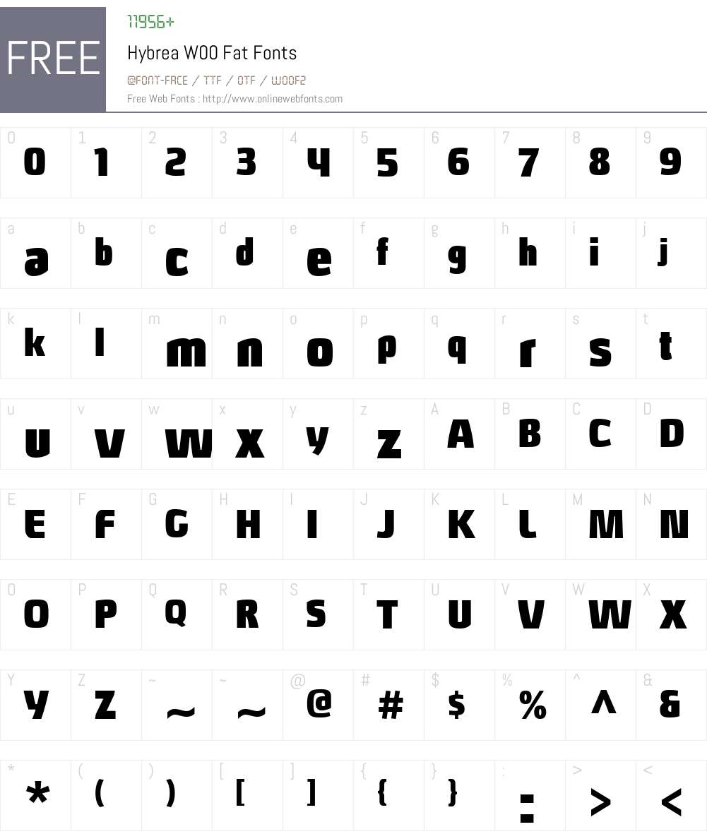 HybreaW00-Fat Font Screenshots