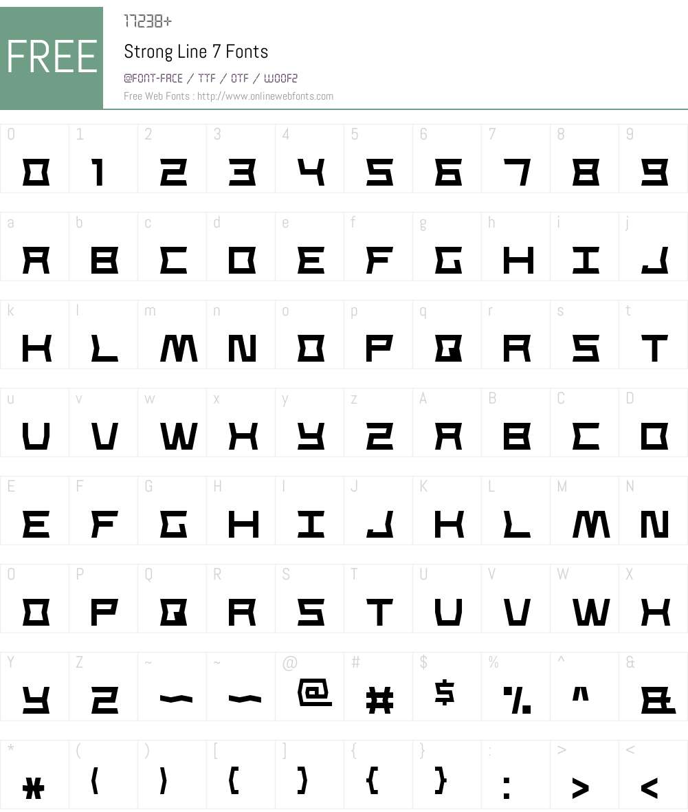 Strong Line 7 Font Screenshots