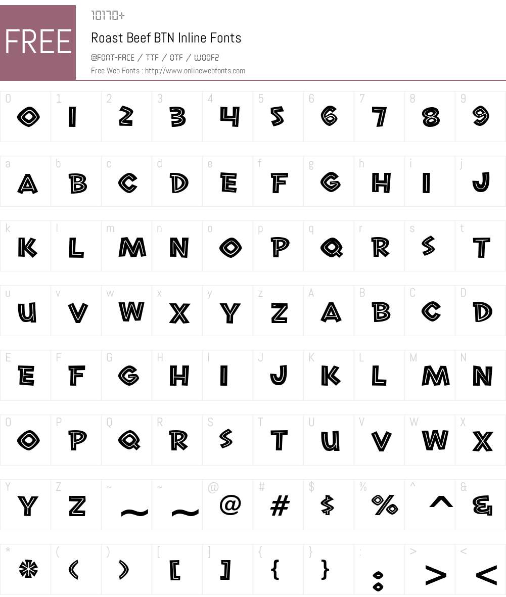 Roast Beef BTN Inline Font Screenshots