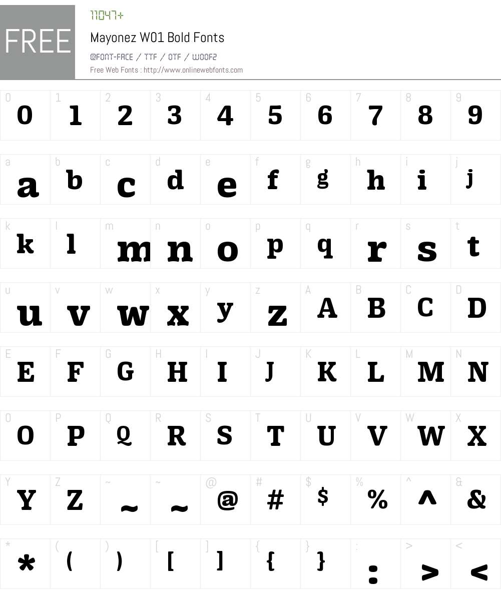 MayonezW01-Bold Font Screenshots