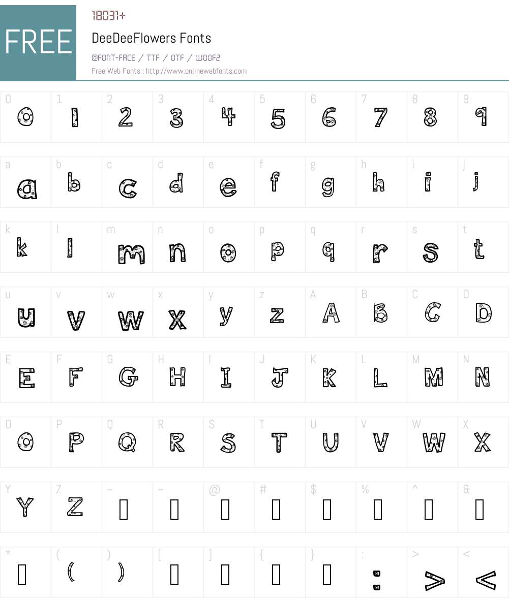 DeeDeeFlowers Font Screenshots